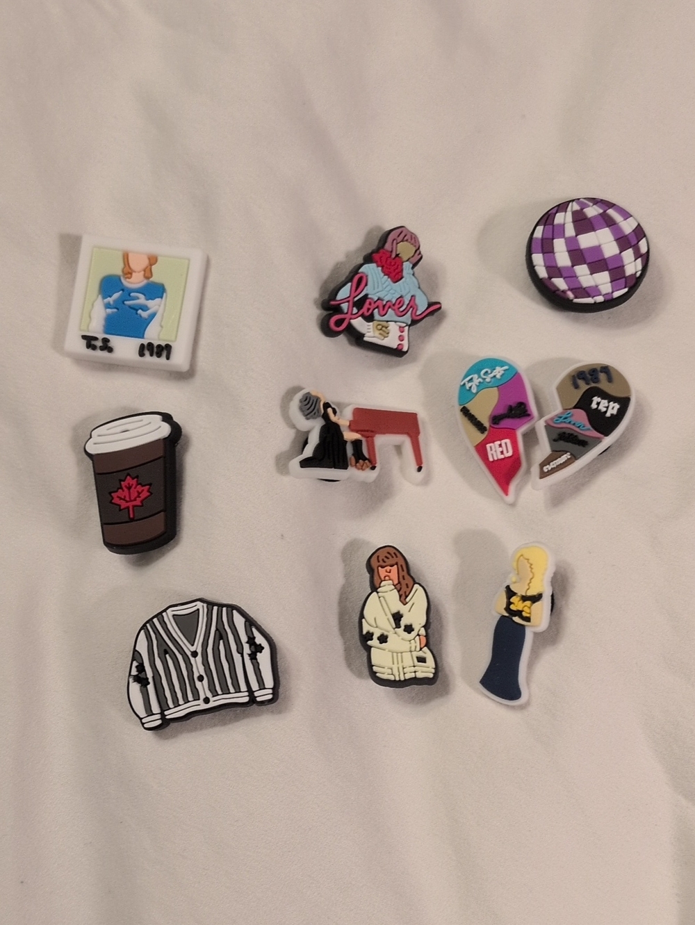 Crocs Swiftie Jibbitz Taylor Swift Shoe Charms - Colorful Pop Icons 10 piece